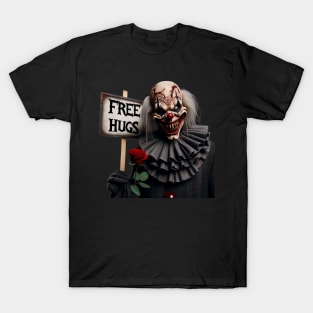 Free Hugs Scary Clown Valentine Halloween Horror T-Shirt